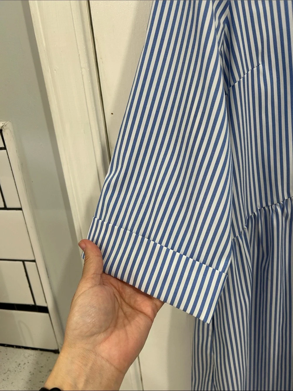 Tuckernuck Blue Stripe Royal Shirt Dress Preppy Classic Spring Summer - XL - Picture 9 of 14